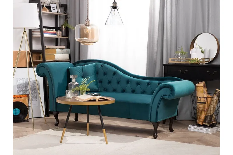 Lattes 2-sits Vänstervänd Rak Dagbädd i Tyg - Blå - Möbler - Soffa - Dagbädd