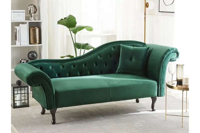 Lattes Schäslong Höger - Sammet/Grön - Möbler - Soffa - Dagbädd