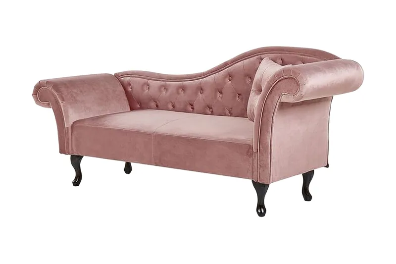 Lattes Schäslong Höger - Sammet/Rosa - Möbler - Soffa - Dagbädd