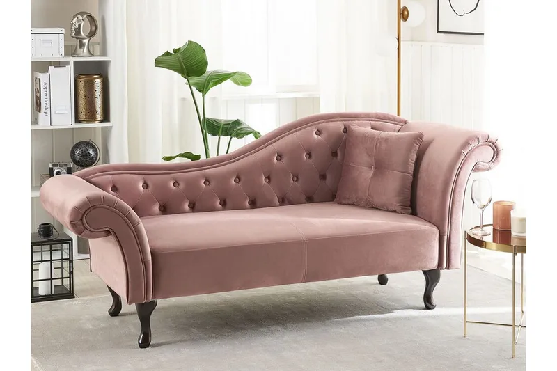 Lattes Schäslong Höger - Sammet/Rosa - Möbler - Soffa - Dagb ädd