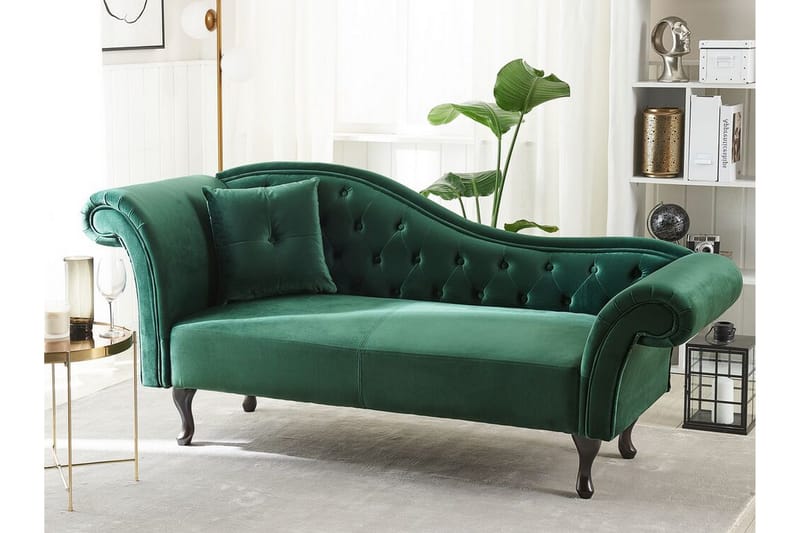 Lattes Schäslong Vänster - Sammet/Grön - Möbler - Fåtölj & stolar - Fåtölj - Liggfåtölj