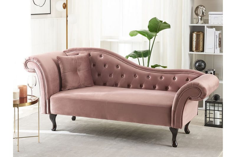 Lattes Schäslong Vänster - Sammet/Rosa - Möbler - Soffa - Dagbädd