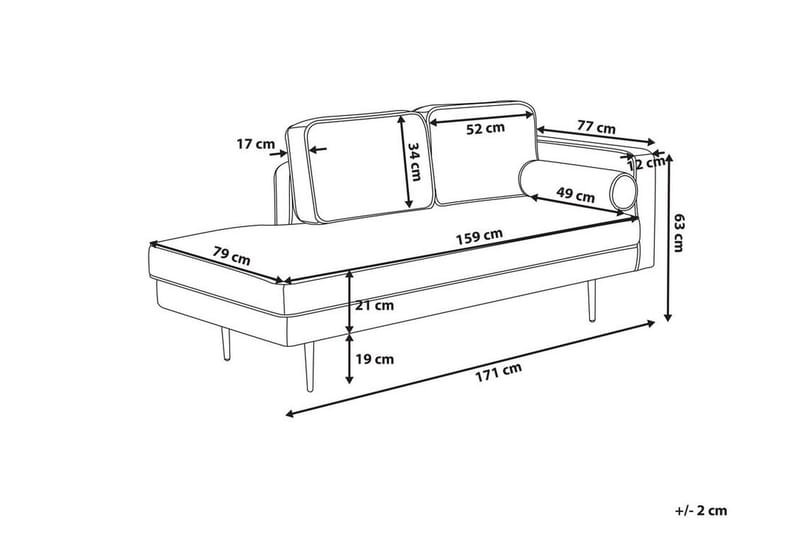 Llanfach Schäslong Höger Sammet - Rosa - Möbler - Fåtölj & stolar - Fåtölj - Liggfåtölj