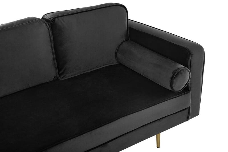 Llanfach Schäslong Höger Sammet - Svart - Möbler - Fåtölj & stolar - Fåtölj - Liggfåtölj