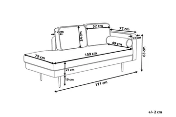 Llanfach Schäslong Höger Sammet - Svart - Möbler - Fåtölj & stolar - Fåtölj - Liggfåtölj