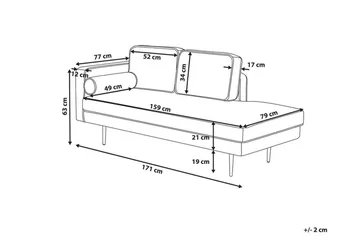 Llanfach Schäslong Vänster Sammet - Rosa - Möbler - Fåtölj & stolar - Fåtölj - Liggfåtölj