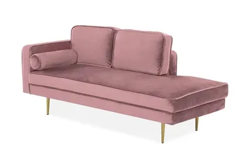 Llanfach Schäslong Vänster Sammet - Rosa - Möbler - Fåtölj & stolar - Fåtölj - Liggfåtölj