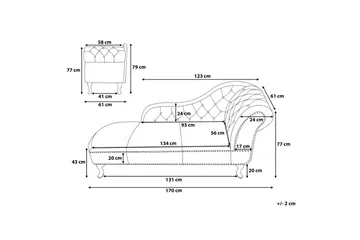 Nimes Schäslong - Blå - Möbler - Fåtölj & stolar - Fåtölj - Liggfåtölj