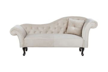Schäslong Estanove Höger - Sammet/Beige - Möbler - Fåtölj & stolar - Fåtölj - Liggfåtölj