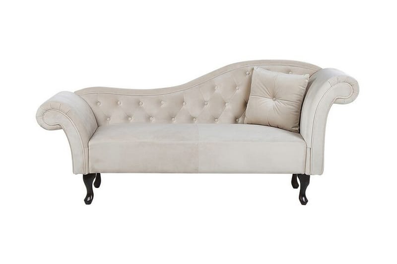 Schäslong Estanove Höger - Sammet/Beige - Möbler - Fåtölj & stolar - Fåtölj - Liggfåtölj