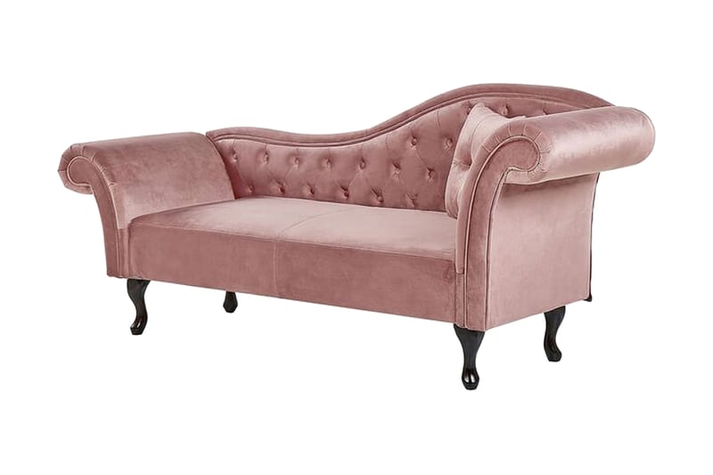 Schäslong Estanove Höger - Sammet/Rosa - Möbler - Fåtölj & stolar - Fåtölj - Liggfåtölj