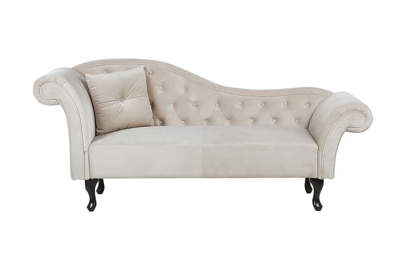 Schäslong Estanove Vänster - Sammet/Beige - Möbler - Fåtölj & stolar - Fåtölj - Liggfåtölj