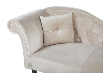 Schäslong Estanove Vänster - Sammet/Beige - Möbler - Fåtölj & stolar - Fåtölj - Liggfåtölj