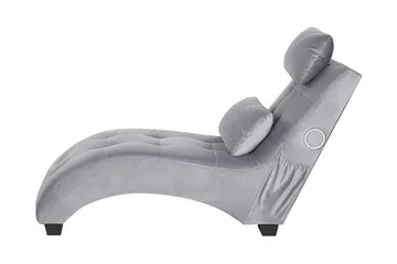 Volans Schäslong med Bluetooth-högtalare - Sammet/Grå - Möbler - Fåtölj & stolar - Fåtölj - Liggfåtölj