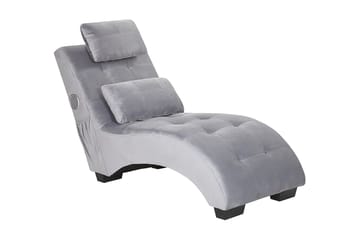 Volans Schäslong med Bluetooth-högtalare - Sammet/Grå - Möbler - Fåtölj & stolar - Fåtölj - Liggfåtölj