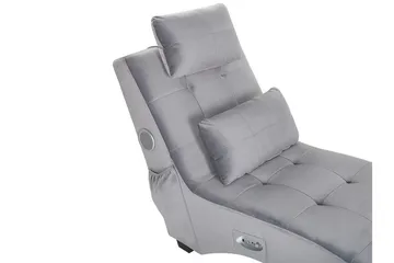 Volans Schäslong med Bluetooth-högtalare - Sammet/Grå - Möbler - Fåtölj & stolar - Fåtölj - Liggfåtölj