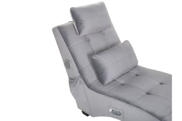 Volans Schäslong med Bluetooth-högtalare - Sammet/Grå - Möbler - Fåtölj & stolar - Fåtölj - Liggfåtölj