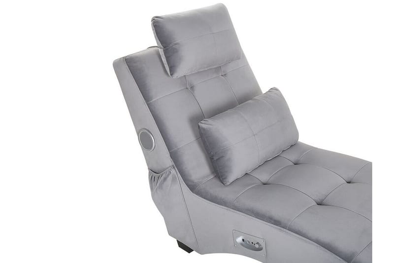 Volans Schäslong med Bluetooth-högtalare - Sammet/Grå - Möbler - Fåtölj & stolar - Fåtölj - Liggfåtölj