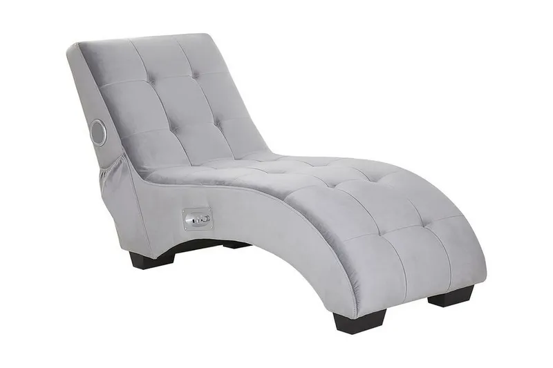 Volans Schäslong med Bluetooth-högtalare - Sammet/Grå - Möbler - Fåtölj & stolar - Fåtölj - Liggfåtölj