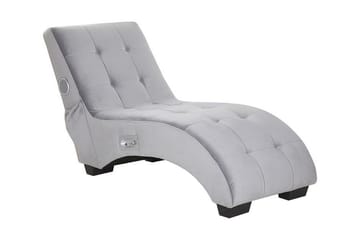 Volans Schäslong med Bluetooth-högtalare - Sammet/Grå - Möbler - Fåtölj & stolar - Fåtölj - Liggfåtölj