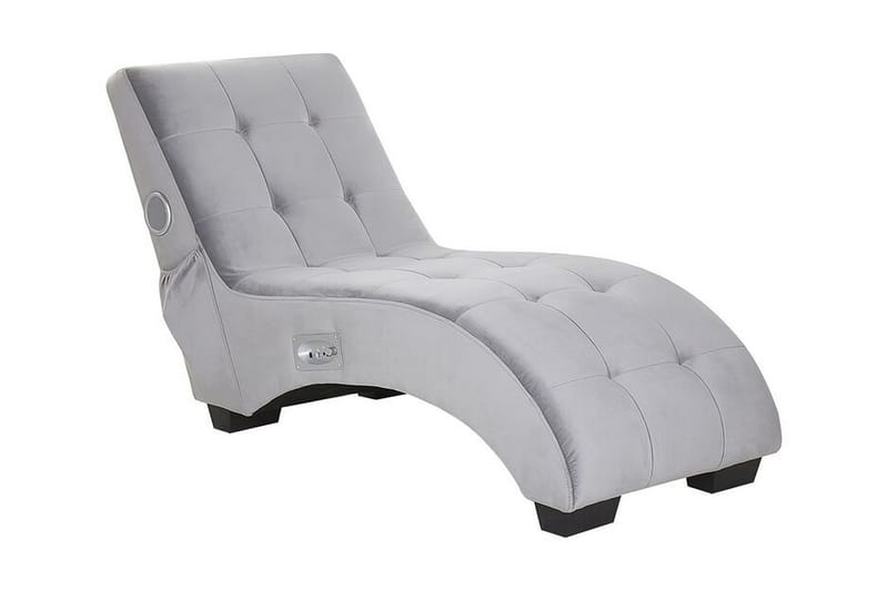 Volans Schäslong med Bluetooth-högtalare - Sammet/Grå - Möbler - Fåtölj & stolar - Fåtölj - Liggfåtölj