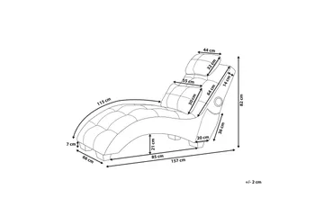 Volans Schäslong med Bluetooth-högtalare - Sammet/Grå - Möbler - Fåtölj & stolar - Fåtölj - Liggfåtölj