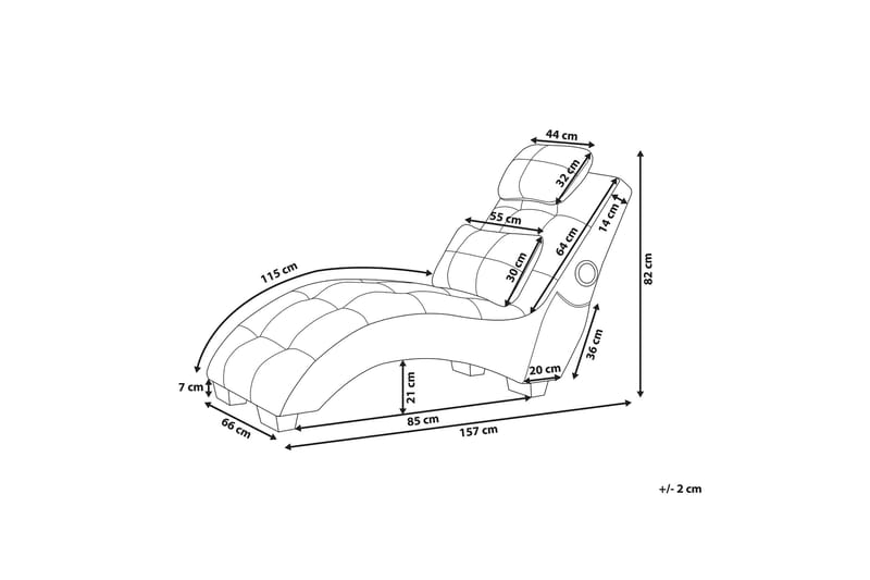 Volans Schäslong med Bluetooth-högtalare - Sammet/Grå - Möbler - Fåtölj & stolar - Fåtölj - Liggfåtölj