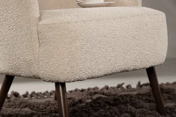 Lincoln Fåtölj i Boucle med Träben - Beige - Möbler - Fåtölj & stolar - Fåtölj