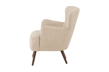 Lincoln Fåtölj i Boucle med Träben - Beige - Möbler - Fåtölj & stolar - Fåtölj