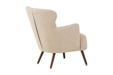 Lincoln Fåtölj i Boucle med Träben - Beige - Möbler - Fåtölj & stolar - Fåtölj