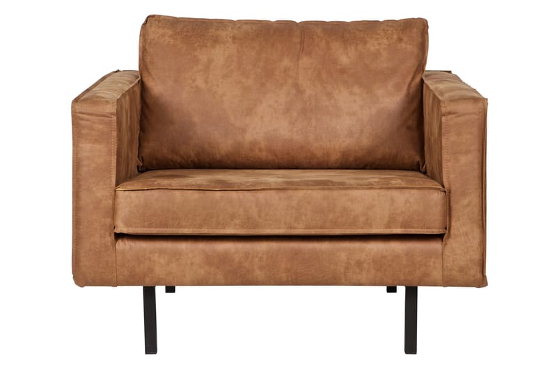 Lissbon Fåtölj i Konstläder med Metallben - Cognac - Möbler - Fåtölj & stolar - Fåtölj