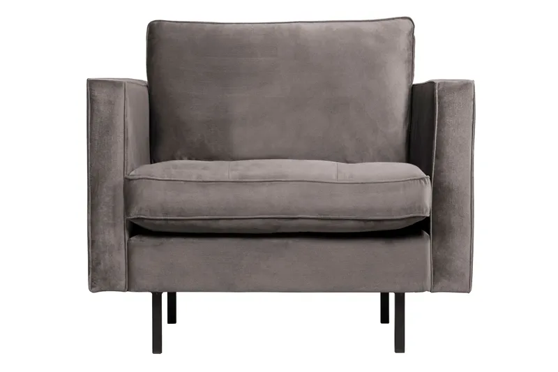 Lissbon Modern Fåtölj i Sammet, Taupe