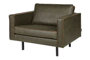 Lissbon Retro Fåtölj i Skinn med Metallben - Grön - Möbler - Fåtölj & stolar - Fåtölj