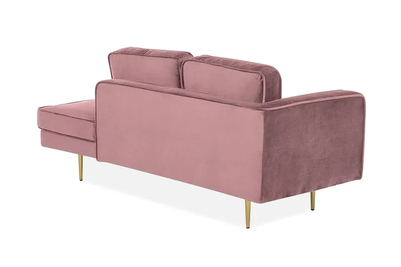 Llanfach Schäslong Vänster Sammet - Rosa - Möbler - Fåtölj & stolar - Fåtölj - Liggfåtölj