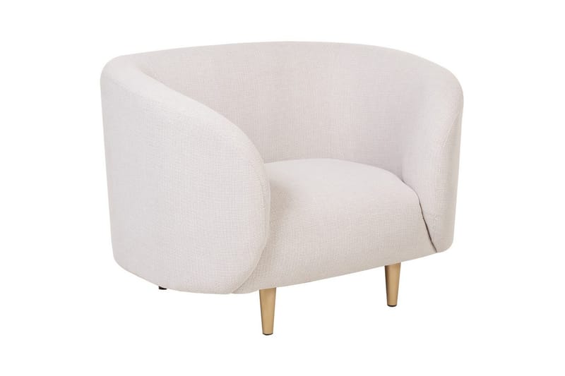 Fåtölj Loen, Beige, guld/Polyester