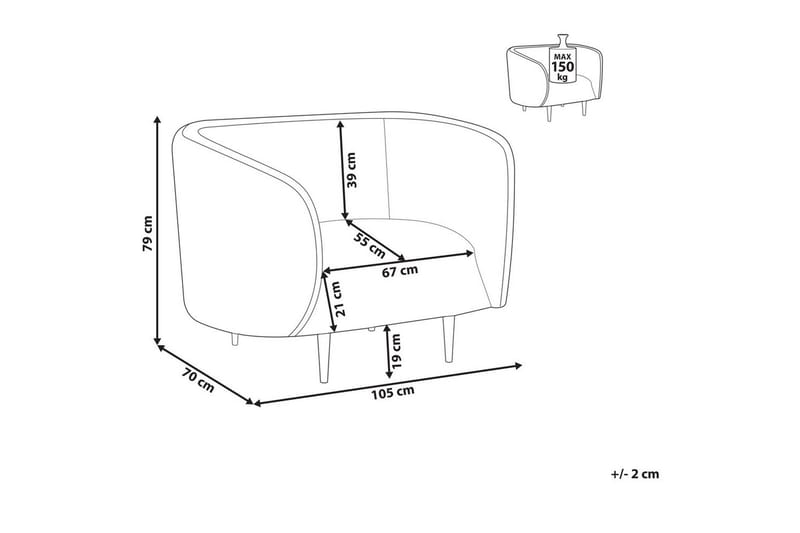 Fåtölj Loen - Beige, guld/Polyester - Möbler - Fåtölj & stolar - Fåtölj