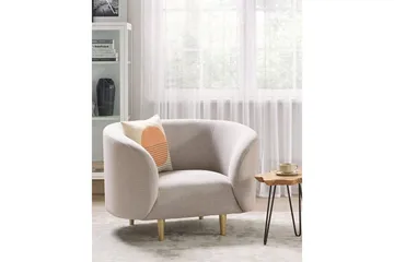 Fåtölj Loen - Beige, guld/Polyester - Möbler - Fåtölj & stolar - Fåtölj