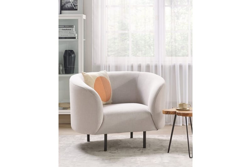 Fåtölj Loen - Ljusbeige, svart/Polyester - Möbler - Fåtölj & stolar - Fåtölj