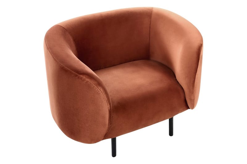 Fåtölj Loen - Orange, svart/Sammet - Möbler - Fåtölj & stolar - Fåtölj