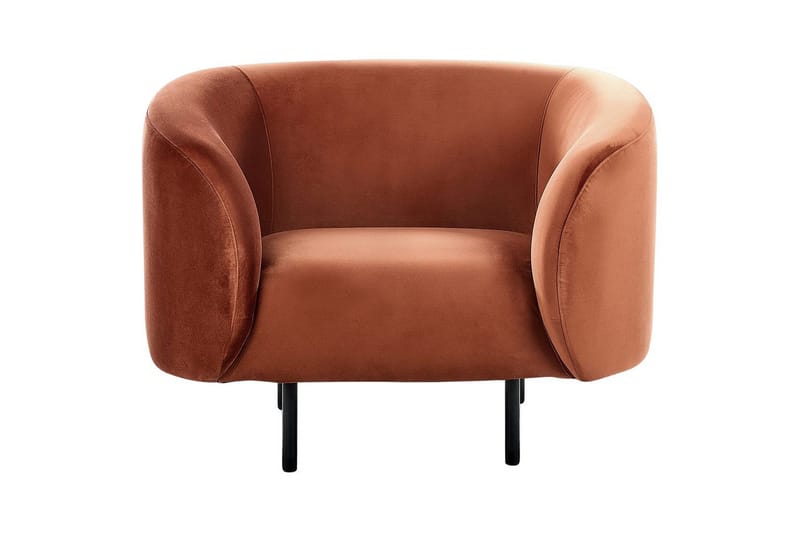 Fåtölj Loen - Orange, svart/Sammet - Möbler - Fåtölj & stolar - Fåtölj