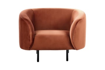 Fåtölj Loen - Orange, svart/Sammet - Möbler - Fåtölj & stolar - Fåtölj
