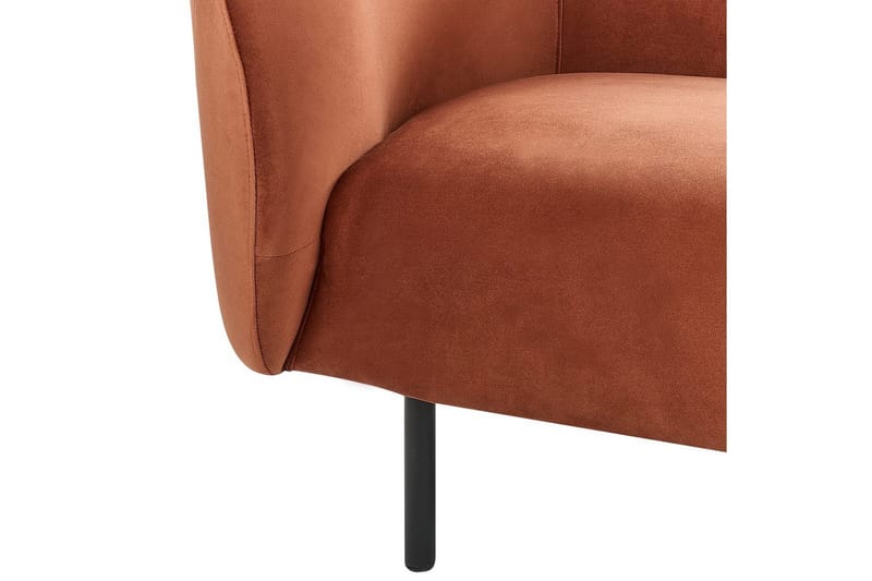 Fåtölj Loen - Orange, svart/Sammet - Möbler - Fåtölj & stolar - Fåtölj