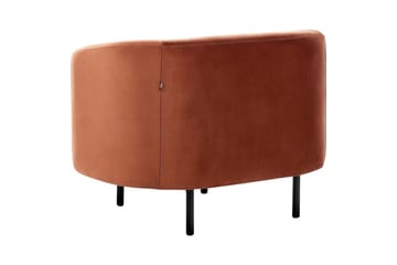 Fåtölj Loen - Orange, svart/Sammet - Möbler - Fåtölj & stolar - Fåtölj