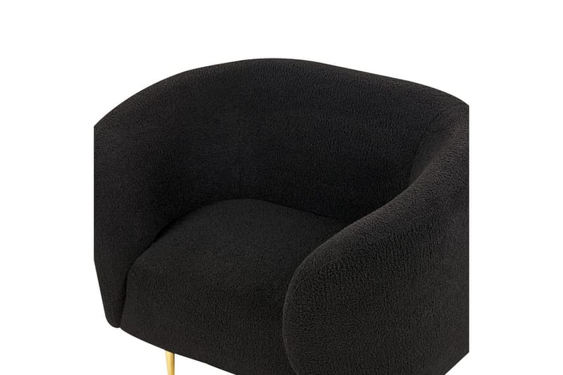 Fåtölj Loen - Svart, guld/Bouclé - Möbler - Fåtölj & stolar - Fåtölj