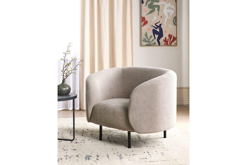 Fåtölj Loen - Taupe, grå, svart/Polyester - Möbler - Fåtölj & stolar - Fåtölj - Clubfåtölj