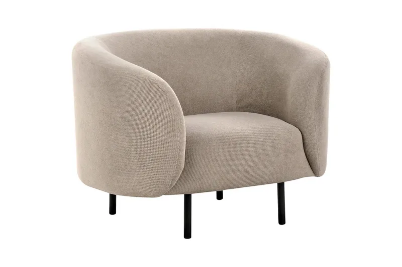 Fåtölj Loen, Taupe, grå, svart/Polyester