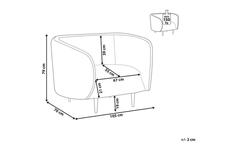 Fåtölj Loen - Taupe, grå, svart/Polyester - Möbler - Fåtölj & stolar - Fåtölj - Clubfåtölj