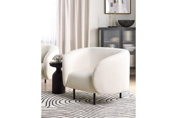 Fåtölj Loen - Vit, Svart/Bouclé - Möbler - Fåtölj & stolar - Fåtölj