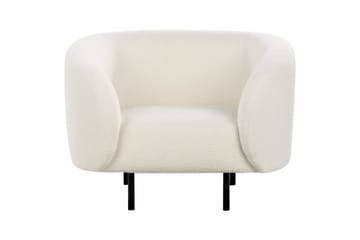 Fåtölj Loen - Vit, Svart/Bouclé - Möbler - Fåtölj & stolar - Fåtölj