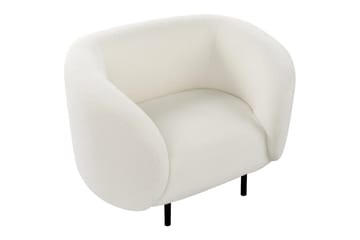 Fåtölj Loen - Vit, Svart/Bouclé - Möbler - Fåtölj & stolar - Fåtölj